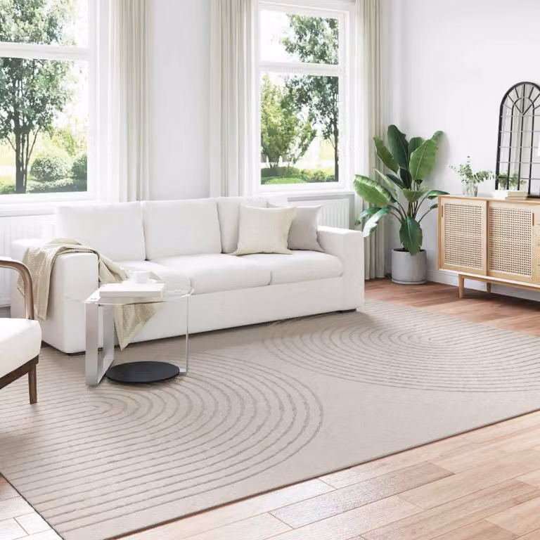 Tappeto moderno vidaXL GALATI color beige in poliestere e polipropilene L: 280 cm, P: 200 cm