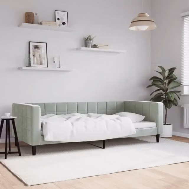 Letto da giorno moderno vidaXL in velluto grigio