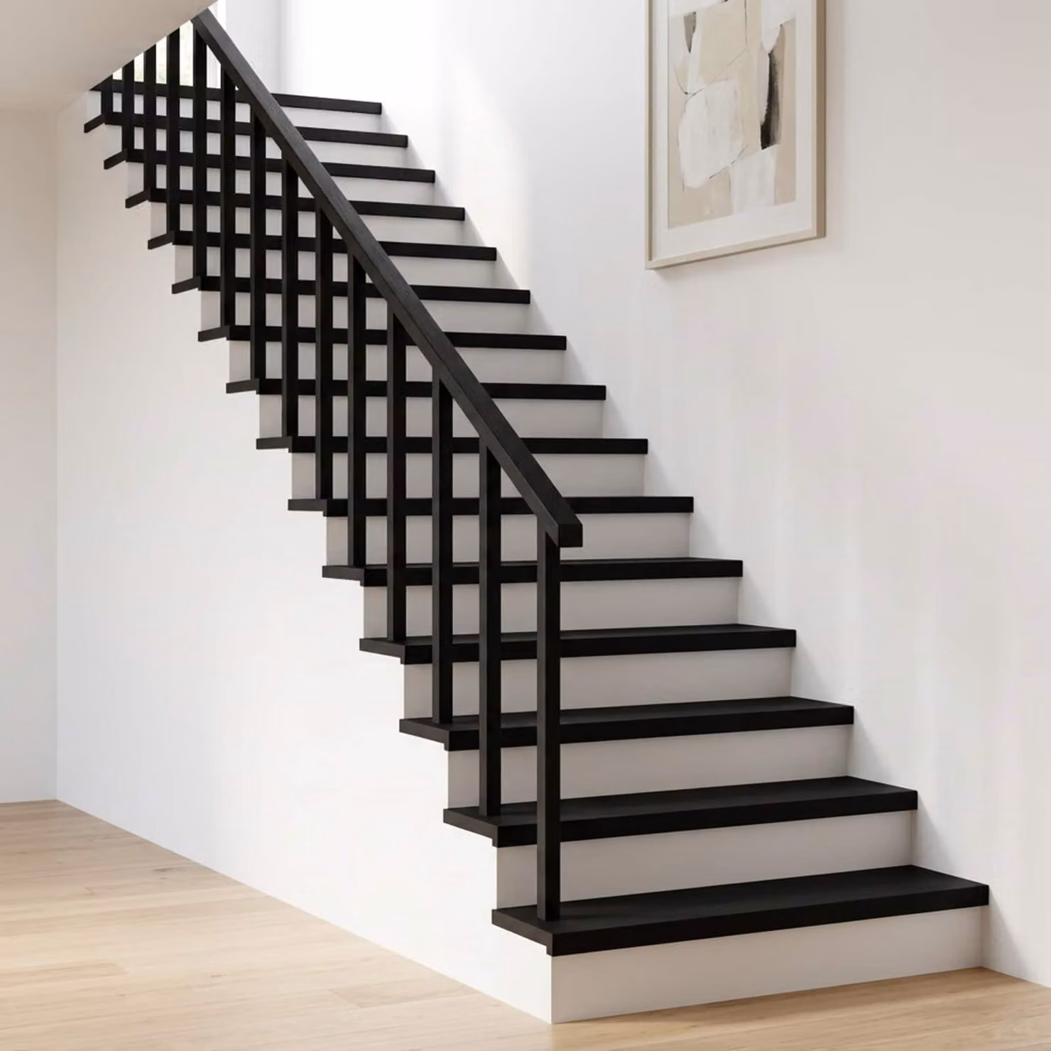 Set di 16 tappeti per scale vidaXL, colore nero, L: 80 cm, P: 30 cm, H: 2 cm