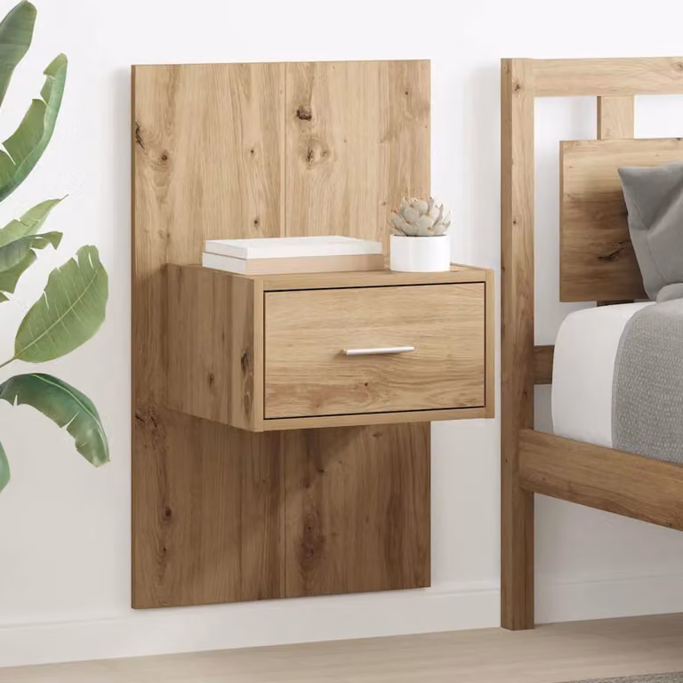 Set di 2 Armadi da Notte vidaXL in Rovere Rustico, L 50 cm x P 32,5 cm x H 80 cm