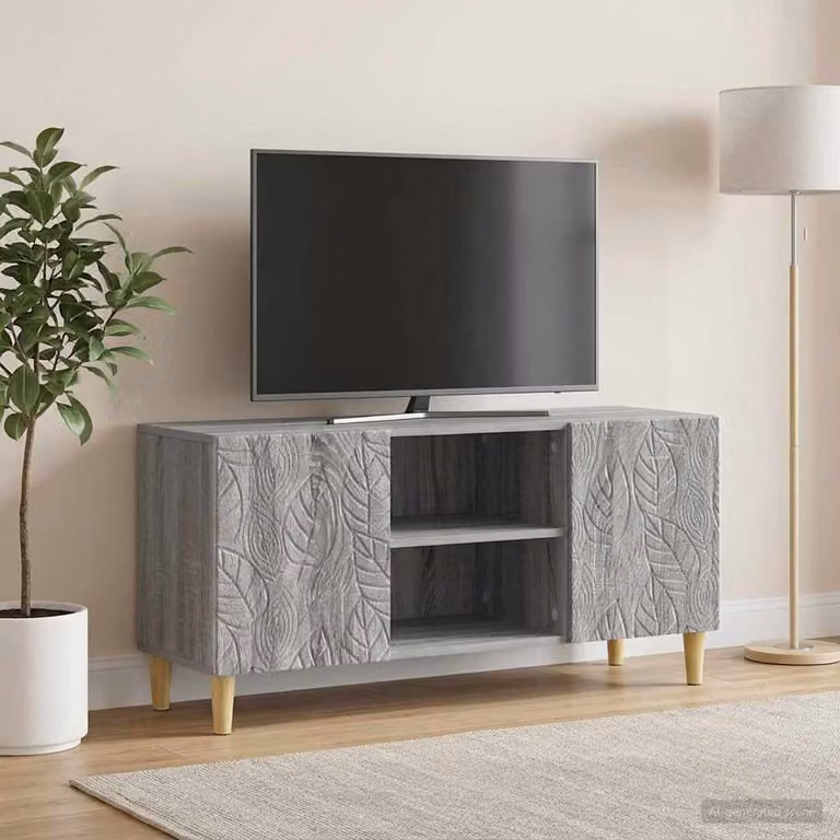 Mobile TV vidaXL in stile vintage, colore grigio, legno ingegnerizzato, L 102 x P 34,5 x H 50 cm