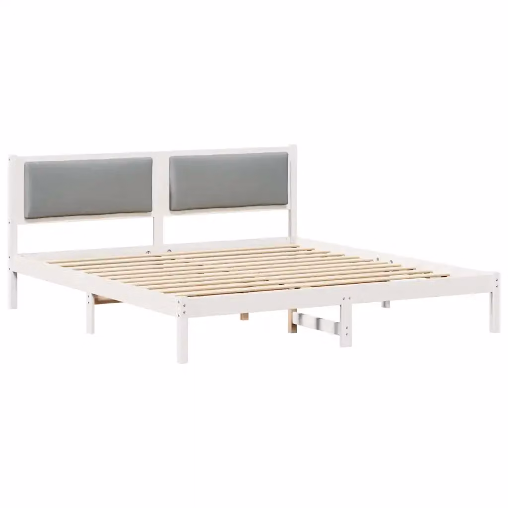 Struttura del letto vidaXL in pino massello grigio 180 x 200 cm – 2
