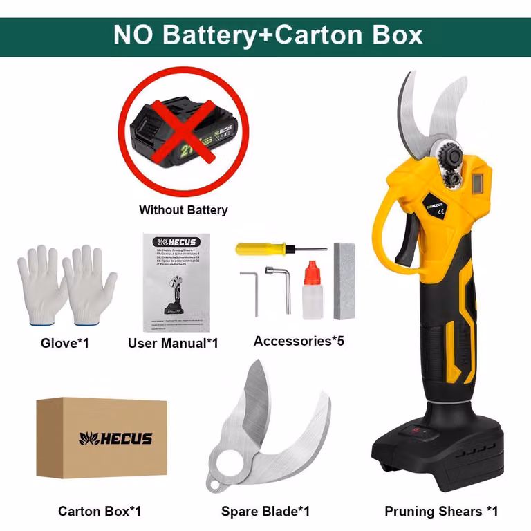 Troncarami elettrico - Motore brushless - Capacità di taglio 30 mm - Solo (senza batteria e caricabatterie) - Per alberi da frutto e bonsai
