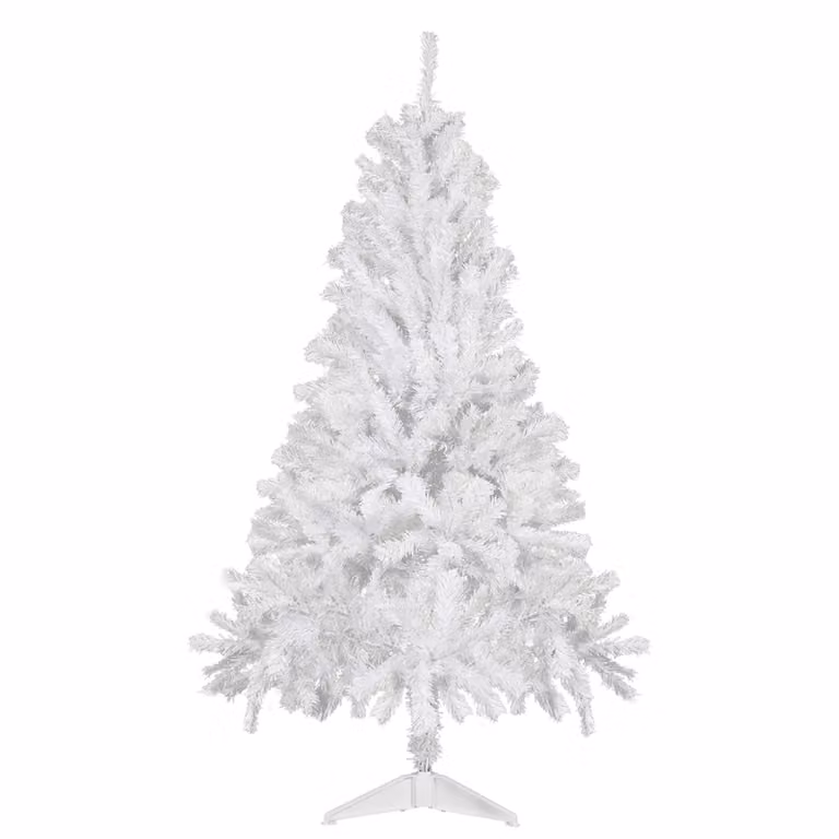 CCLIFE Albero di Natale artificiale abete Nordmann, 150 cm, 380 punte di rami, abete piccolo, stampaggio a iniezione, bianco, Cushhom