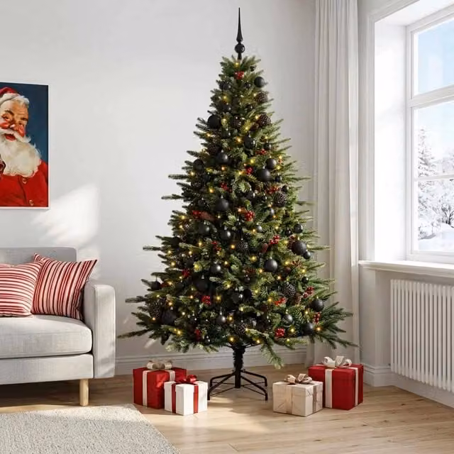 Albero di Natale artificiale con palline 240 cm 300 LED 3466405