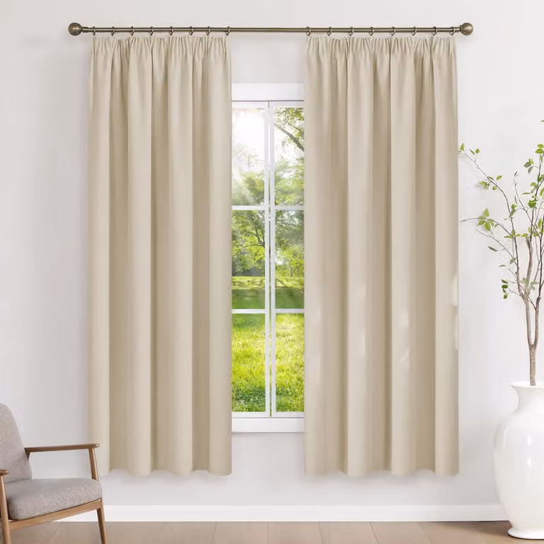 Tende avvolgibili termiche color beige chiaro, 140 x 175 cm, con sistema a pieghe - confezione da 2 pezzi