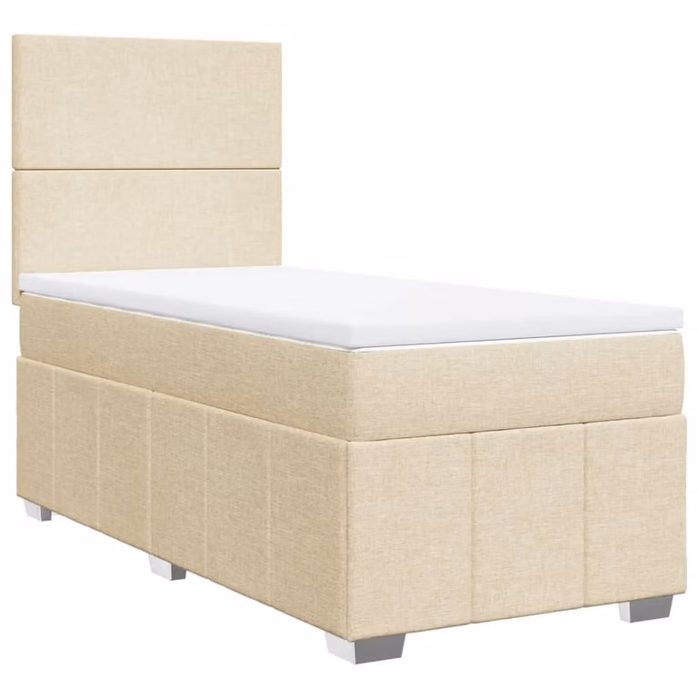 Giroletto a Molle con Materasso Crema 100x200 cm in Tessuto