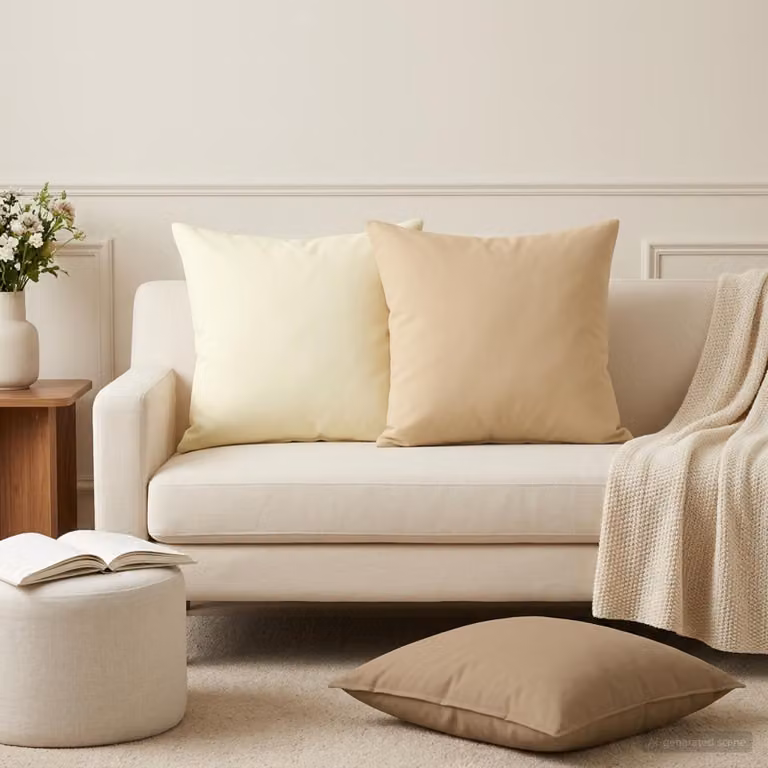Set di 12 federe vidaXL HEERLEN beige in poliestere, L 50 cm x P 50 cm