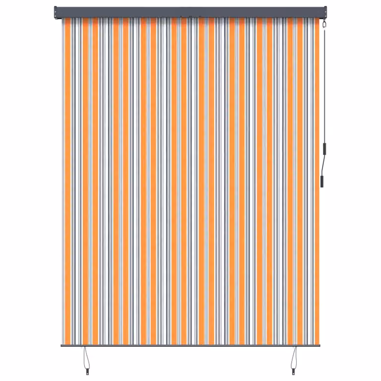 Tenda a rullo vidaXL in poliestere e alluminio, colori giallo, blu e arancione, L 220 cm x H 250 cm