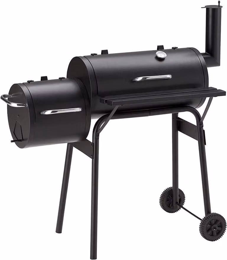 Barbecue a carbonella RESCH 502599 Barbecue a carbonella multifunzionale, 104x58x114 cm, 4 persone, Materiale e lavorazione di alta qualità, 2 camere per barbecue, Affumicatore