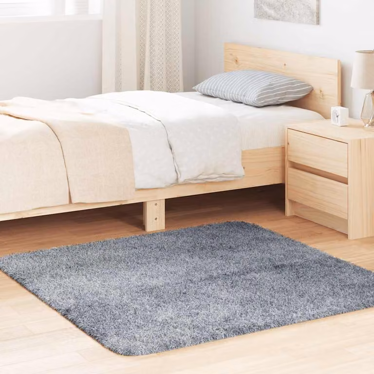 Tappeto Shaggy a Pelo Lungo vidaXL NAVARRA Grigio Chiaro, L/P: 120 x 120 cm