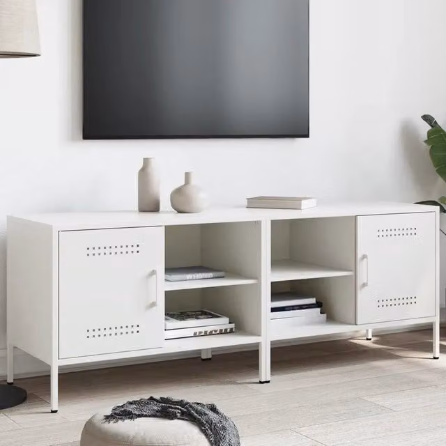 Mobili TV 2pz Bianchi 68x39x50,5 cm in Acciaio 843005