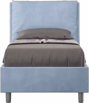 Letto singolo imbottito Ityhome Antea in microfibra azzurro L: 80 cm, P: 210 cm, H: 110 cm