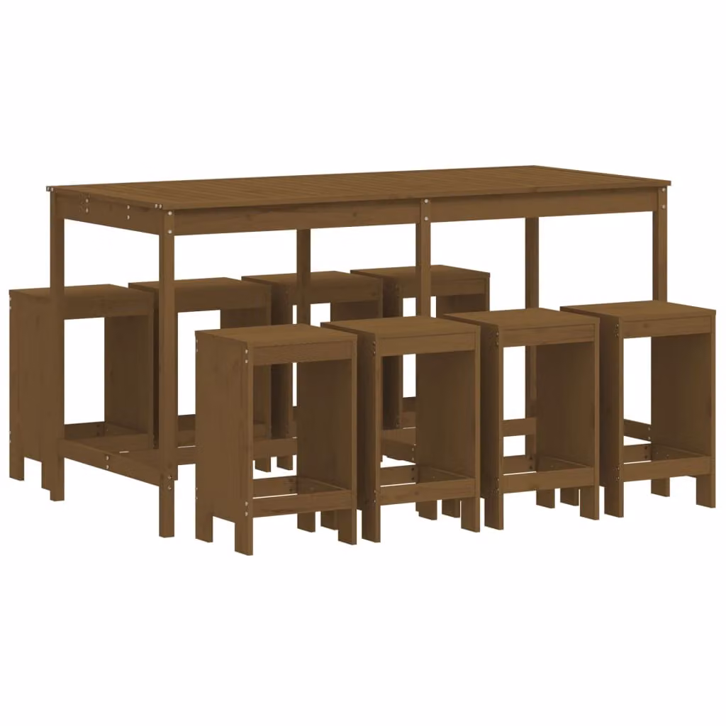 Set Bar da Giardino 9 pz ambra in Legno Massello di Pino