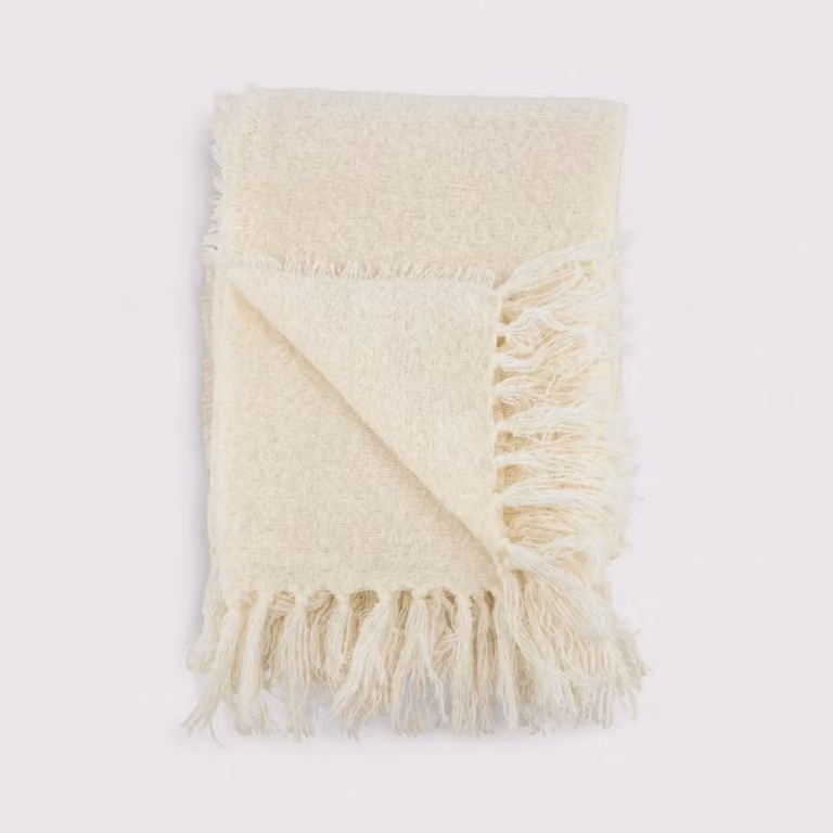 Cyperus - Coperta bianca da decorazione per camera o salotto