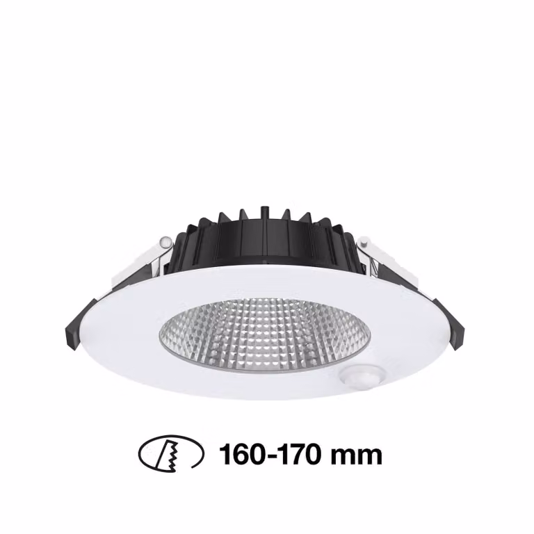 The Light Group SLC Shift downlight LED Ø 18cm bianco con sensore Shift, dimmerabile, Bianco / Opale, Corridoio, Alluminio