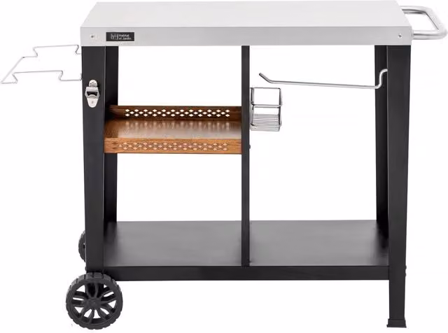 Carrello per barbecue Gelia Habitat Et Jardin in acciaio inossidabile e metallo, colore nero, L: 117 cm, P: 59 cm, H: 80 cm – 1