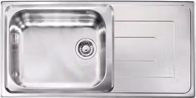 Lavello COMO 100X50 1 vasca sinistra+ gocciolatoio ACCIAIO INOX 010146.S1.01.2018