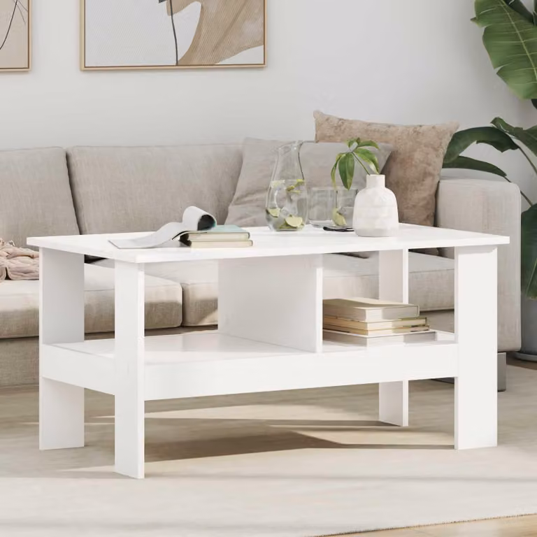 Maison Exclusive - Tavolino bianco 90 x 50 x 45 cm Materiale ligneo