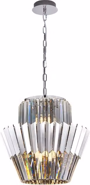 Lampadario cristallo glamour cromato Donna 9xE14 40W Milagro