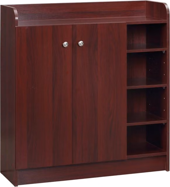 Armadio Scarpiera Minimal Caffè in Legno Marrone con Ripiani Interni L: 83 cm, P: 30 cm, H: 90 cm