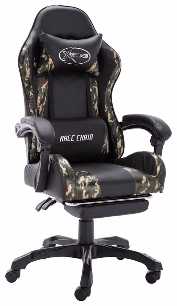 Sedia da gaming ergonomica con poggiapiedi