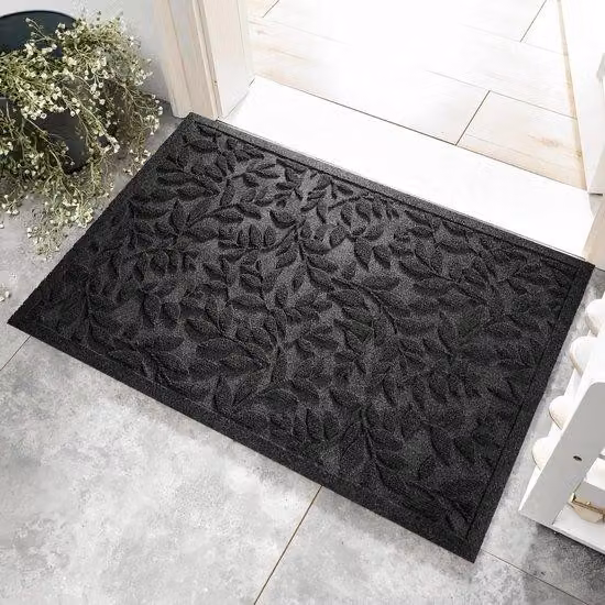 Tappetino per l'ingresso - Assorbe sporco e umidità - Fondo antiscivolo - 58 x 89 cm - Nero