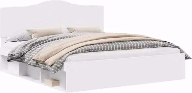 Letto matrimoniale | Letto per adulti | Struttura del letto Bianco 180 x 200 cm Pino massello