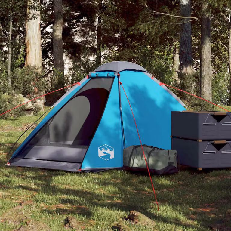 Tenda da campeggio a cupola vidaXL per 2 persone, impermeabile, blu