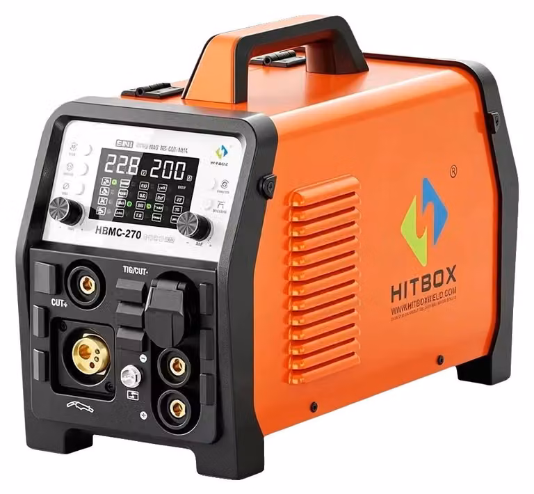 Saldatrice multifunzione 6-in-1, controllo sinergico, modello HBMC270, alimentazione 220V-240V, spina di tipo europeo