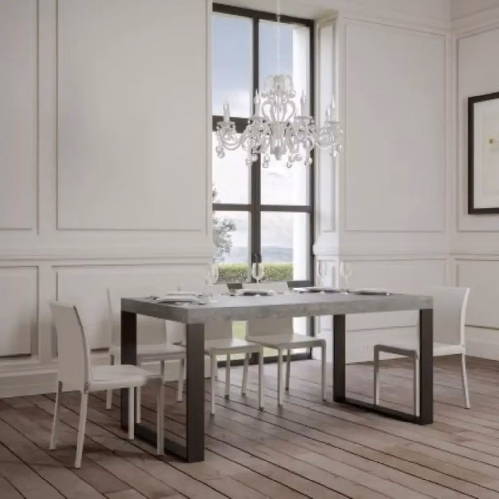 Tavolo allungabile Itamoby rettangolare colore grigio con gambe in metallo antracite L/P: 160-420 x 90 cm – 2