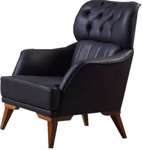 Schwarzer Chesterfield Sessel Luxuriöser Einsitzer Wohnzimmer 1-Sitzer