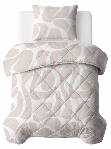 Sleeptime, coperta trapuntata "Lazy", colore taupe/beige, 140 x 200 cm, con federa inclusa