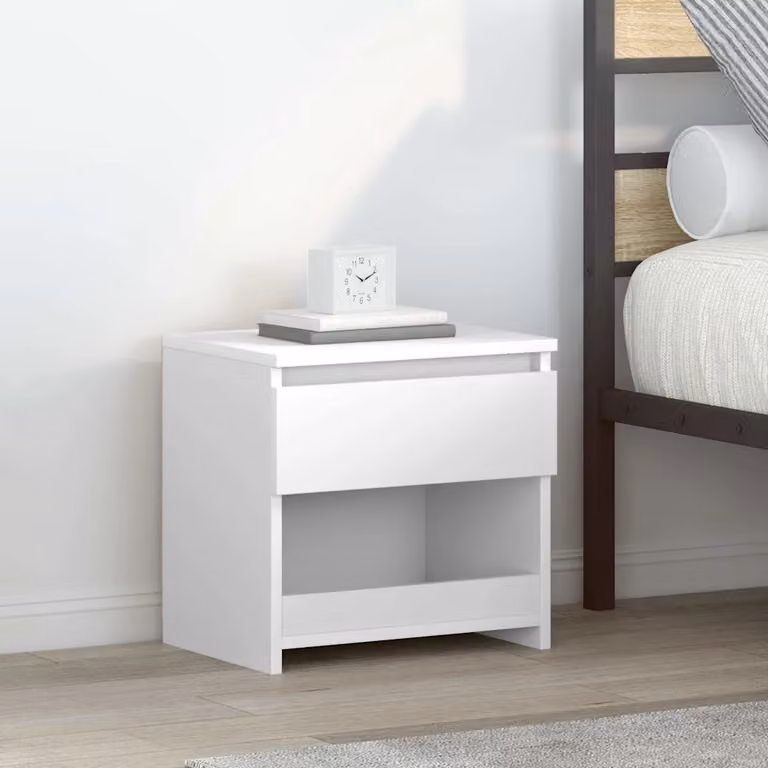 Set di 2 comodini vidaXL in legno multistrato bianco lucido L 40 cm x P 30 cm x H 39 cm