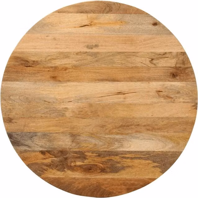 Piano per Tavolo Ø 70x3,8 cm Rotondo in Legno Massello di Mango 370065