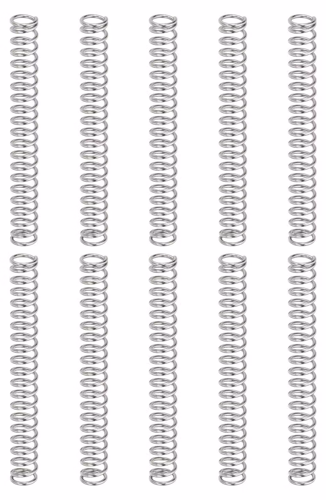 Molle a compression, 10 pezzi, 0,8x6x50 mm, acciaio inossidabile 304
