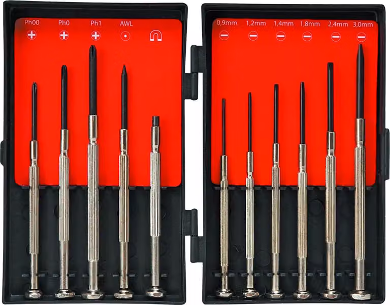 Top Tools Cacciaviti di precisione, set di 11 pezzi.
