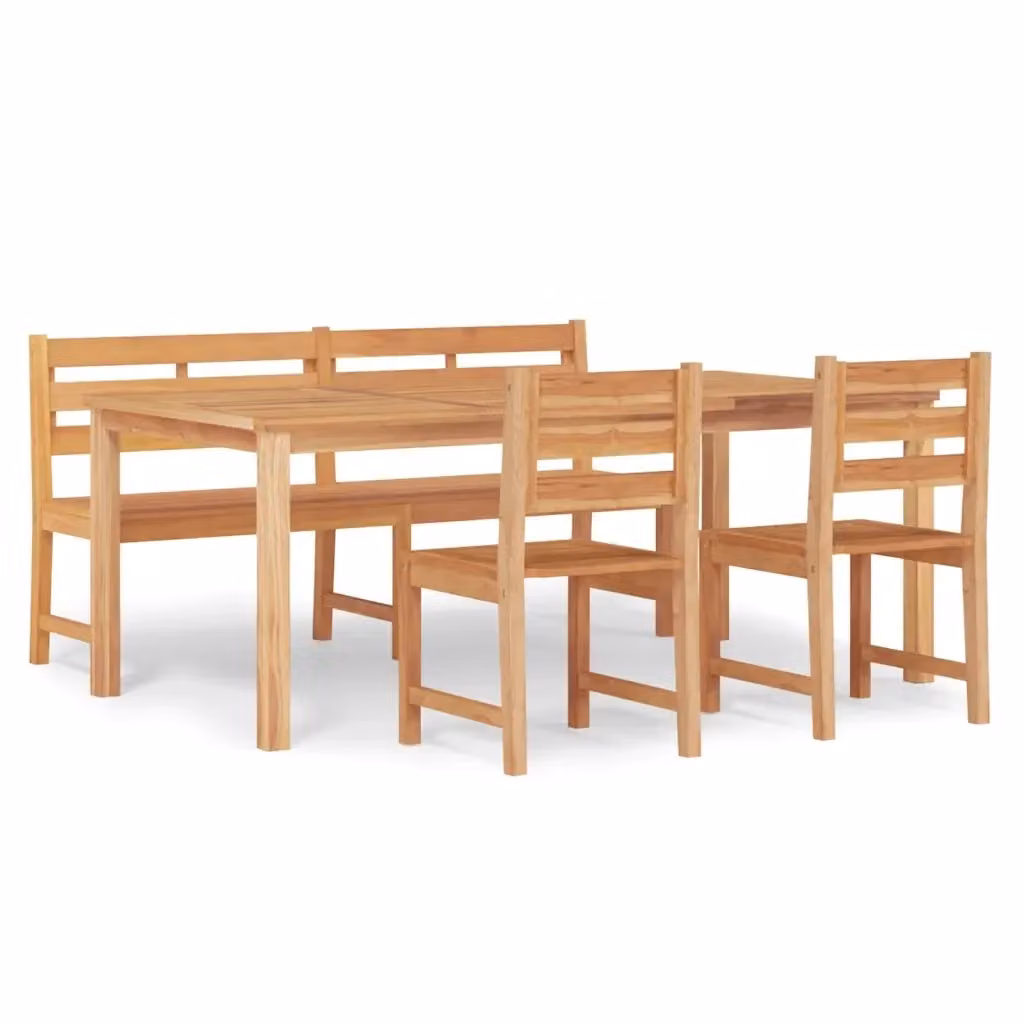Set da pranzo per giardino vidaXL in legno di teak marrone composto da 4 pezzi – 2