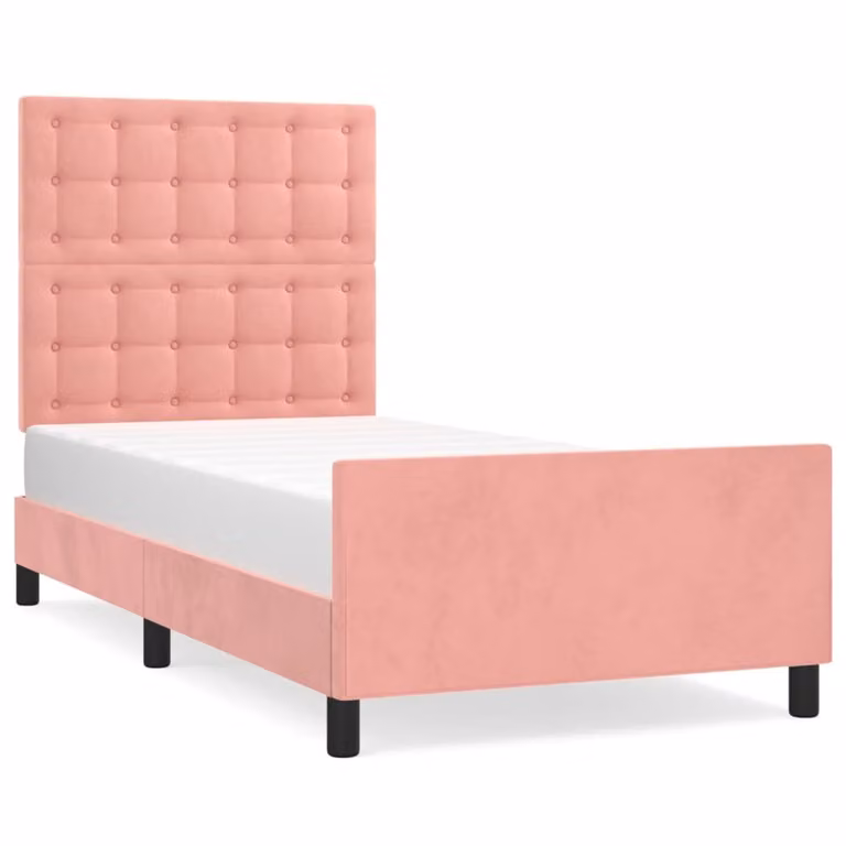 Giroletto con Testiera Rosa 100x200 cm in Velluto
