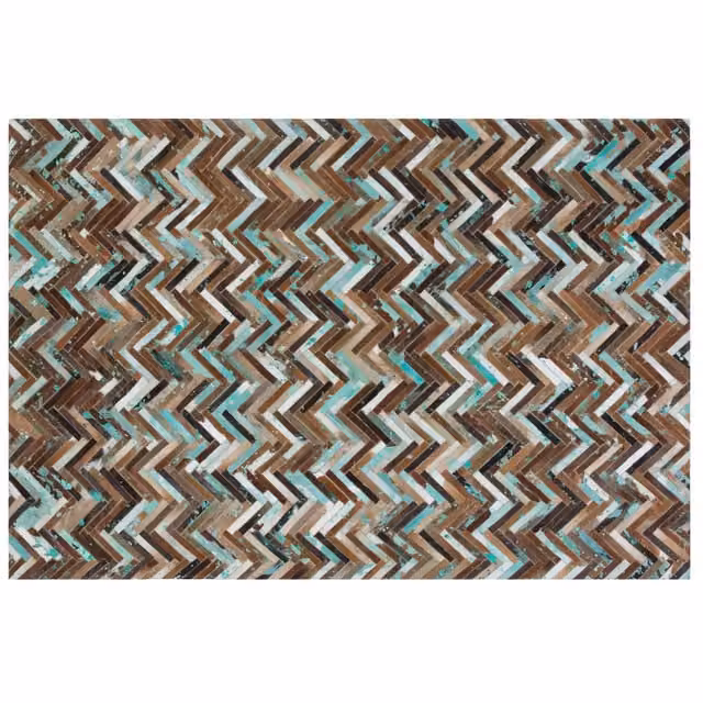 Tappeto in pelle bovina artigianale BELIANI multicolore con motivo geometrico moderno L: 160 cm, P: 230 cm