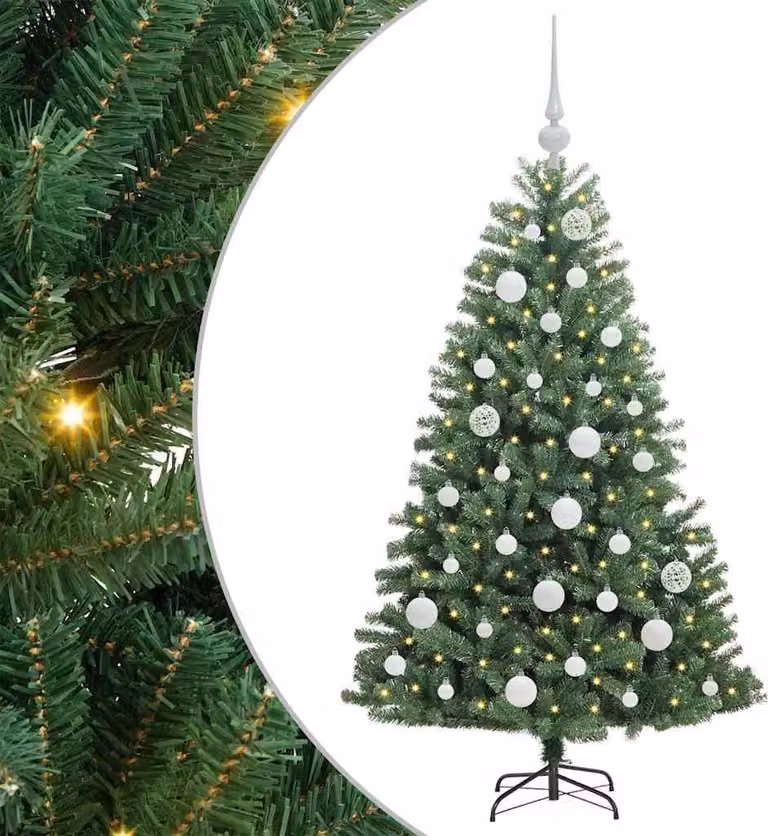 Albero di Natale Artificiale con Rami Pieghevoli Verde 120 cm