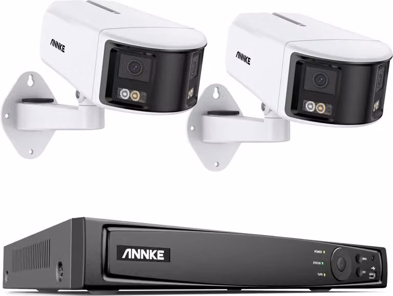 telecamera di sicurezza da 8MP, doppio obiettivo, panorama a 180 gradi, 8CH NVR, 8CH NVR 2pcs kit, Nessuno