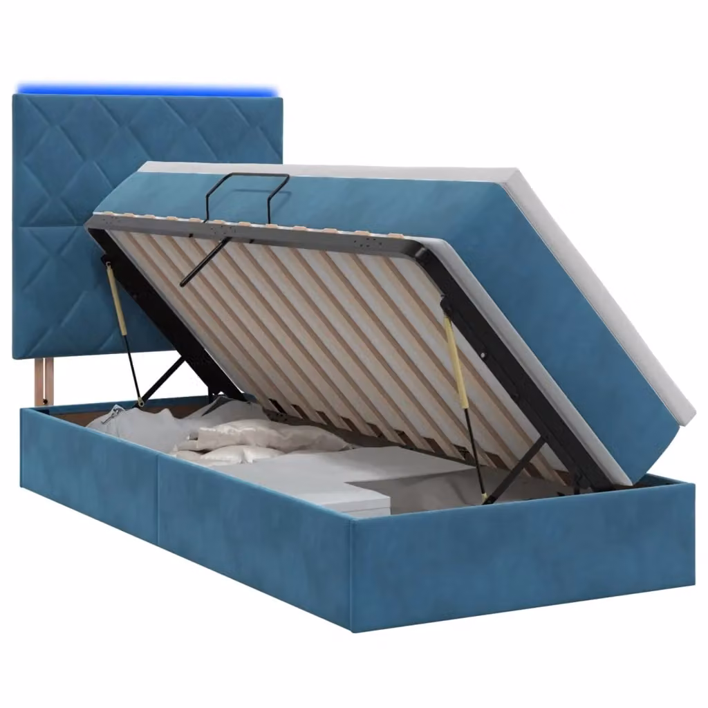 Letto con contenitore e illuminazione LED blu vidaXL L/P/H: 194 x 90 x 140 cm – 2