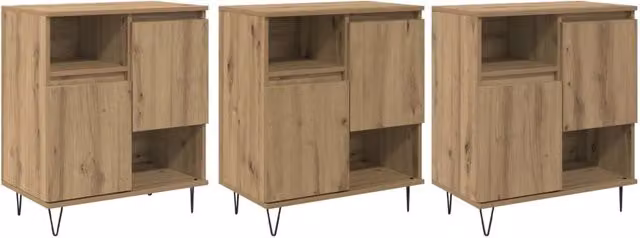Credenza 3 pz | Madia | Buffet da pranzo | Armadio da pranzo Rovere artigianale 60 x 35 x 70 cm