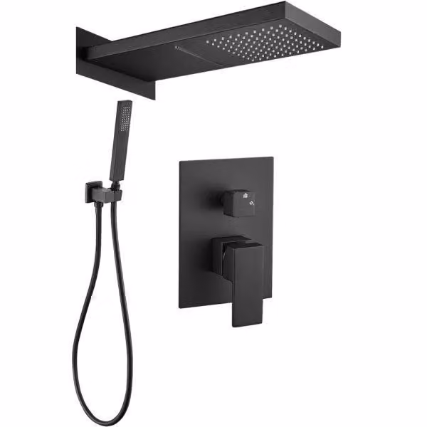 Sistema doccia Blackline da incasso WEBO "Blackline" nero opaco