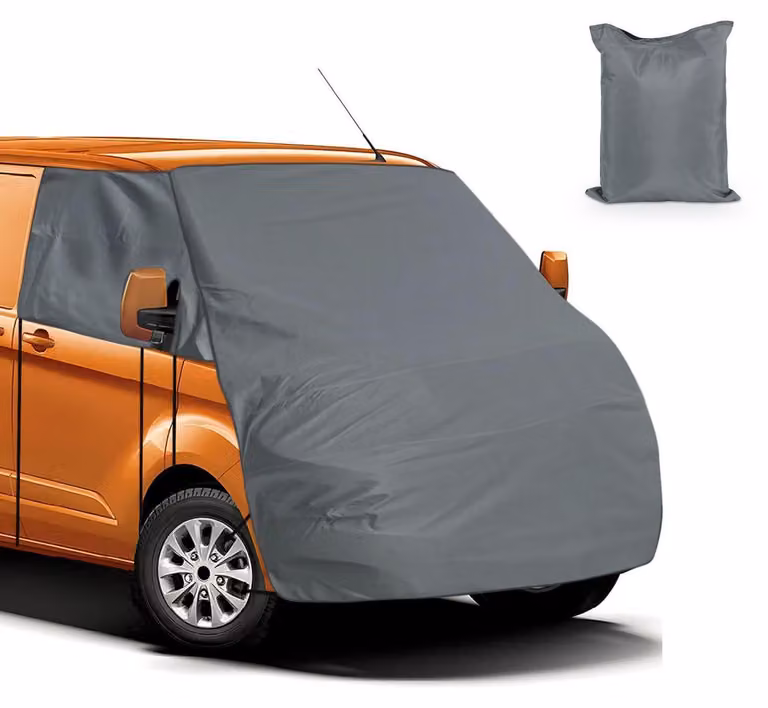 Copertura parabrezza per Ford Transit Custom, realizzata in tessuto Oxford 420D, resistente alle intemperie, con protezione UV, colore nero