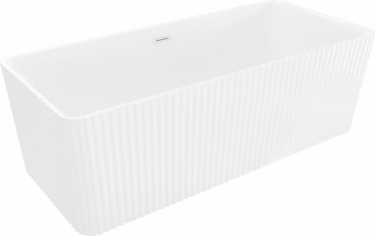 Mexen Nila vasca da bagno freestanding rigata 170 x 75 cm, bianca, troppopieno bianco - 52841708000-20