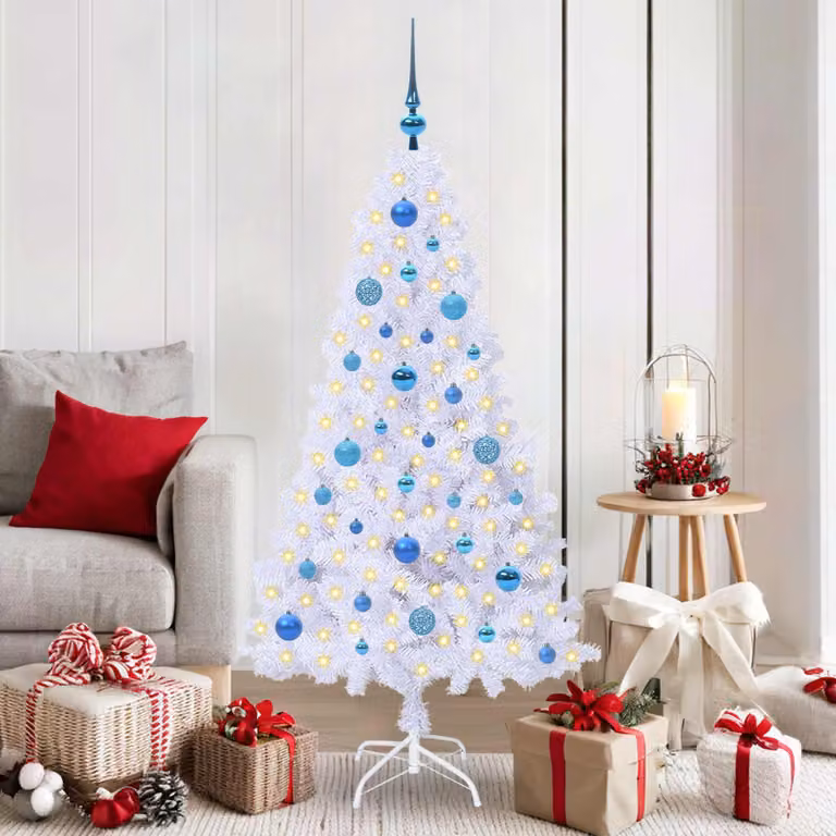 Maison Exclusive - Albero di Natale artificiale bianco, 150 cm, in PVC e acciaio