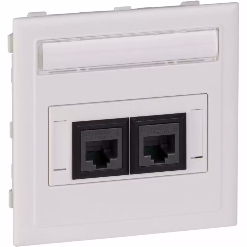Schneider Electric Kit di collegamento piatto 2XActassi 250 Cat6 UTP bianco RAL9010 Tipo: CYB-DP 5974206