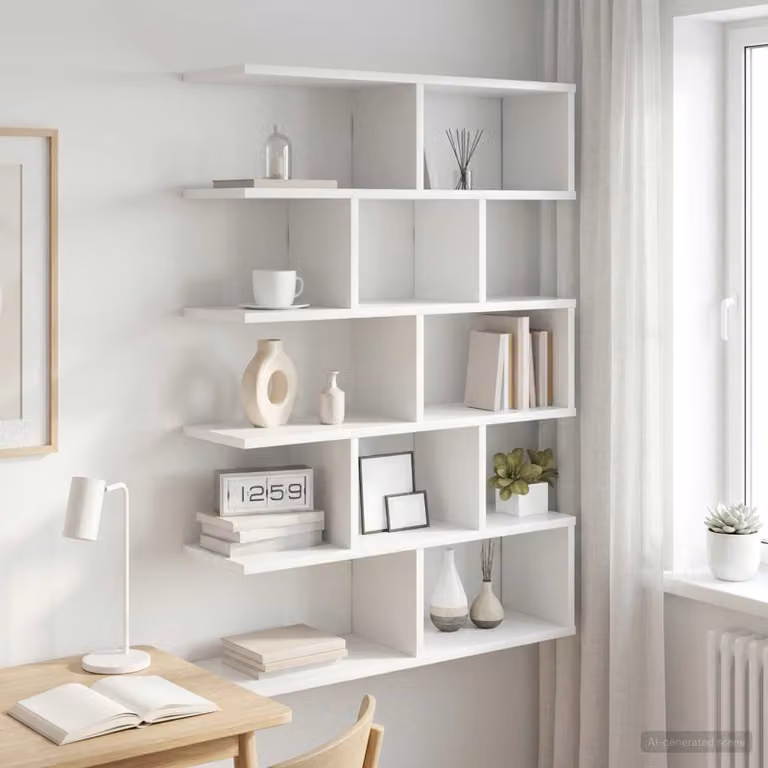 Scaffale da parete moderno vidaXL in MDF bianco L 70 cm x P 20 cm x H 100 cm